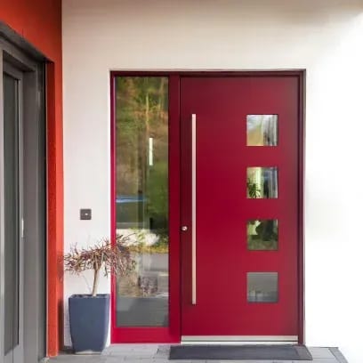 Detail view of a luxurious home entry foyer